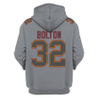 Nick Bolton 32 Kansas City Chiefs Super Bowl LVIII All Over Printed Pullover Hoodie - Gray
