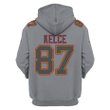 Travis Kelce 87 Kansas City Chiefs Super Bowl LVIII All Over Printed Pullover Hoodie - Gray