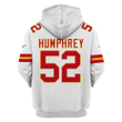 Creed Humphrey 52 Kansas City Chiefs Super Bowl LVIII 3D Printed Zip Hoodie - White
