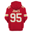 Chris Jones 95 Kansas City Chiefs Super Bowl LVIII 3D Printed Zip Hoodie - Red