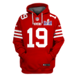 Deebo Samuel 19 San Francisco 49ers Super Bowl LVIII All Over Printed Pullover Hoodie - Scarlet