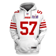 Dre Greenlaw 57 San Francisco 49ers Super Bowl LVIII All Over Printed Pullover Hoodie - White