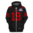 Deebo Samuel 19 San Francisco 49ers Super Bowl LVIII 3D Printed Zip Hoodie - Black