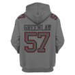 Dre Greenlaw 57 San Francisco 49ers Super Bowl LVIII All Over Printed Pullover Hoodie - Gray
