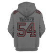 Fred Warner 54 San Francisco 49ers Super Bowl LVIII All Over Printed Pullover Hoodie - Gray