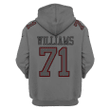 Trent Williams 71 San Francisco 49ers Super Bowl LVIII 3D Printed Zip Hoodie - Gray
