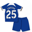 Moisés Caicedo 25 Chelsea 2023-24 Home Stadium YOUTH Kit Jersey - Blue