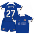 Malo Gusto 27 Chelsea 2023-24 Home Stadium YOUTH Kit Jersey - Blue