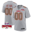 Kansas City Chiefs Super Bowl LVIII Champions 4 Stars Patch Atmosphere Fashion Game Custom Men Jersey - Gray