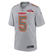 Tommy Townsend 5 Kansas City Chiefs Super Bowl LVIII Champions 4 Stars Patch Atmosphere Fashion Game Men Jersey - Gray