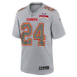 Skyy Moore 24 Kansas City Chiefs Super Bowl LVIII Champions 4 Stars Patch Atmosphere Fashion Game Men Jersey - Gray