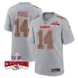 Cornell Powell 14 Kansas City Chiefs Super Bowl LVIII Champions 4 Stars Patch Atmosphere Fashion Game Men Jersey - Gray