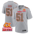 Mike Danna 51 Kansas City Chiefs Super Bowl LVIII Champions 4X Atmosphere Fashion Game Men Jersey - Gray