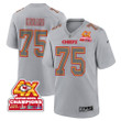 Darian Kinnard 75 Kansas City Chiefs Super Bowl LVIII Champions 4X Atmosphere Fashion Game Men Jersey - Gray