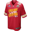 Kansas City Chiefs Super Bowl LVIII Champions Iconic Victory Game Custom Men Jersey - Scarlet