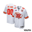 Kansas City Chiefs Super Bowl LVIII Champions Locker Room Trophy Collection Game YOUTH Jersey - White