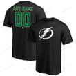 Tampa Bay Lightning Emerald Plaid Custom Name & Number T-Shirt - Black