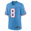 Will Levis 8 Tennessee Titans Oilers Throwback Game Men Jersey - Light Blue