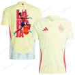Lamine Yamal 19 The Rising Star Spain National Team 2024/25 Away Jersey - Euro UEFA Patch - Men, Yellow