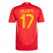 Nico Williams 17 Spain National Team 2024 Euro Patch Home Men Jersey - Red