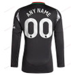 Arsenal 2024/25 Away Long Sleeve Men Custom Jersey - Black
