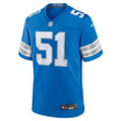 Steele Chambers 51 Detroit Lions Game Men Jersey - Blue