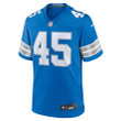 Isaac Ukwu 45 Detroit Lions Game Men Jersey - Blue
