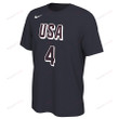 Stephen Curry 4 Men's USA Basketball 2024 Summer Olympics Name & Number T-Shirt - Navy