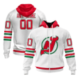 New Jersey Devils Special Whiteout Design Custom 3D Printed Zip Hoodie - White