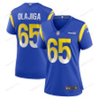 David Olajiga 65 Los Angeles Rams Women's Game Jersey - Royal