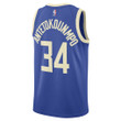 Giannis Antetokounmpo 34 Milwaukee Bucks Unisex 2024/25 Swingman Player Jersey - City Edition - Royal