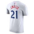 Joel Embiid 21 Philadelphia 76ers 2024/25 City Edition Name & Number T-Shirt - White