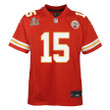 Patrick Mahomes 15 Kansas City Chiefs Youth Super Bowl LIX Game Player Jersey - Red