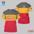 Kansas City Chiefs Player Sport All Over Printed T-Shirt - Gray/Gold/Red