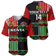 Kenya Rugby Sevens Kenyan Pattern Version Custom Name Number Baseball Jersey - Red/Black