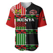 Kenya Rugby Sevens Kenyan Pattern Version Custom Name Number Baseball Jersey - Red/Black
