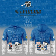 Los Angeles Dodgers 75th Anniversary of Peanuts 3D Printed Pullover Hoodie - Royal