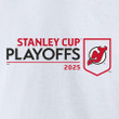 New Jersey Devils 2025 Stanley Cup Playoffs Logo T-Shirt - White
