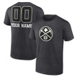 Denver Nuggets Custom Name & Number Monochrome T-Shirt - Charcoal