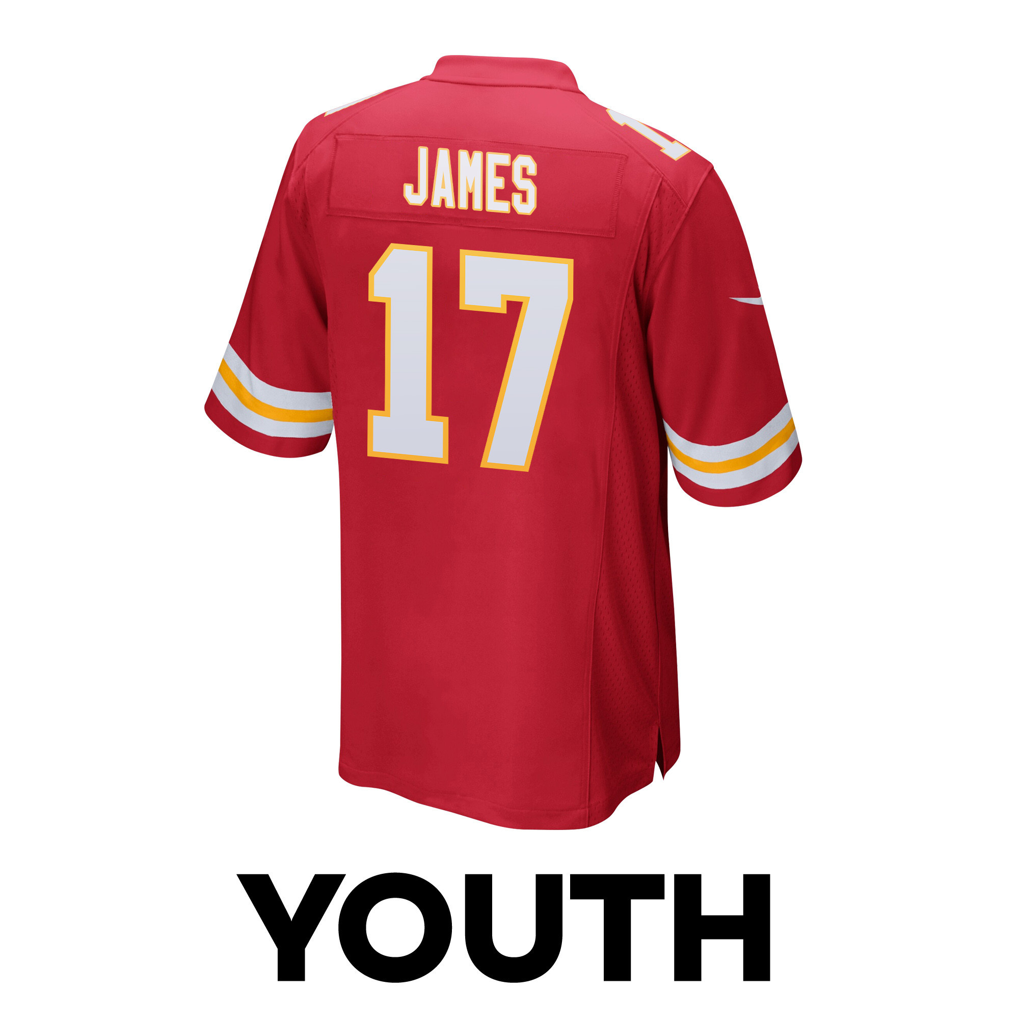Richie James 17 Kansas City Chiefs Super Bowl LVIII Champions 4 Stars Patch Game YOUTH Jersey - Red