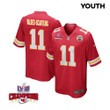 Marquez Valdes-Scantling 11 Kansas City Chiefs Super Bowl LVIII Champions 4 Stars Patch Game YOUTH Jersey - Red