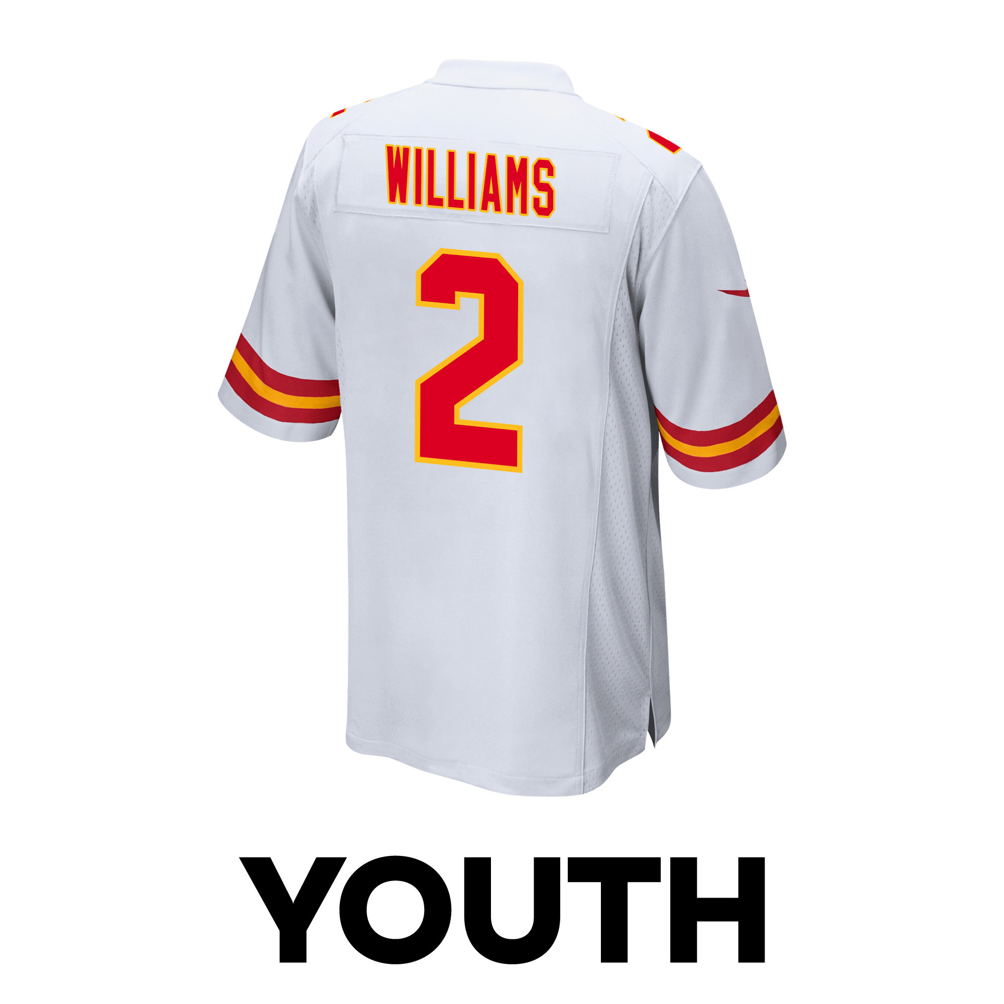Joshua Williams 2 Kansas City Chiefs Super Bowl LVIII Champions 4 Stars Patch Game YOUTH Jersey - White