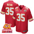 Jaylen Watson 35 Kansas City Chiefs Super Bowl LVIII Champions 4X Game Men Jersey - Red