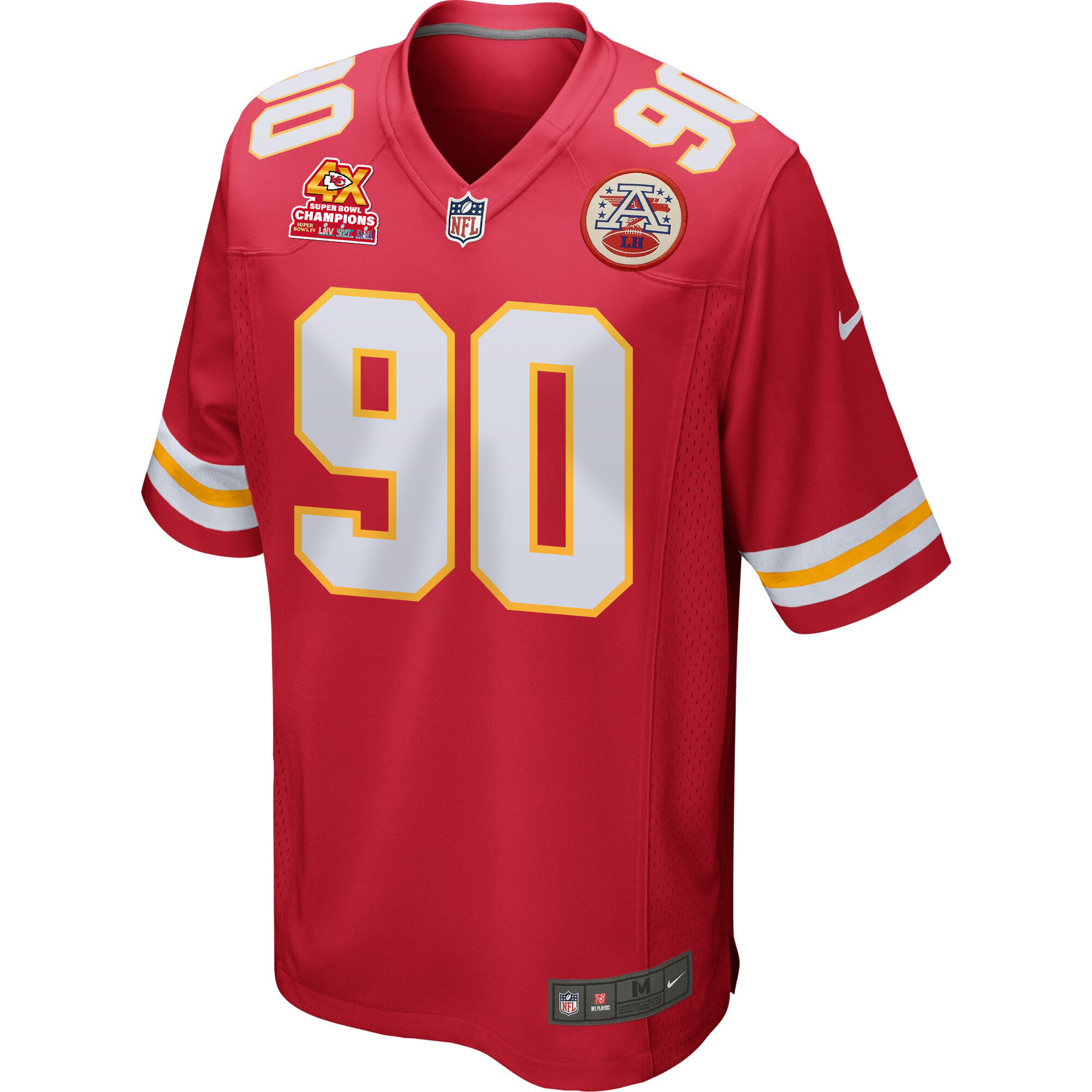 Charles Omenihu 90 Kansas City Chiefs Super Bowl LVIII Champions 4X Game Men Jersey - Red