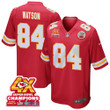Justin Watson 84 Kansas City Chiefs Super Bowl LVIII Champions 4X Game Men Jersey - Red