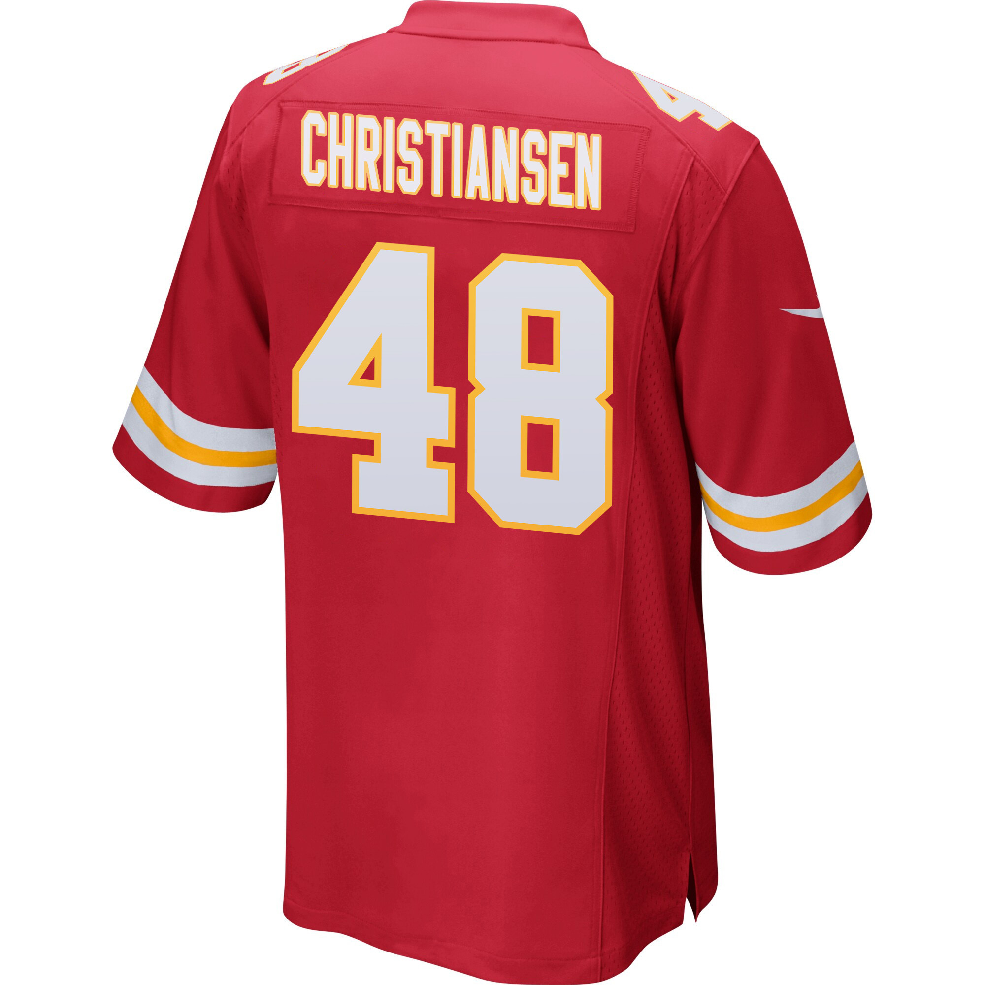 Cole Christiansen 48 Kansas City Chiefs Super Bowl LVIII Champions 4X Game Men Jersey - Red