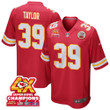 Keith Taylor 39 Kansas City Chiefs Super Bowl LVIII Champions 4X Game Men Jersey - Red