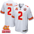 Joshua Williams 2 Kansas City Chiefs Super Bowl LVIII Champions 4X Game Men Jersey - White