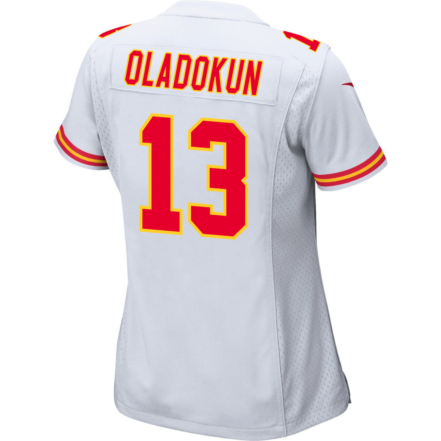 Chris Oladokun 13 Kansas City Chiefs Super Bowl LVIII Champions 4X Game Women Jersey - White