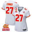 Chamarri Conner 27 Kansas City Chiefs Super Bowl LVIII Champions 4X Game Women Jersey - White